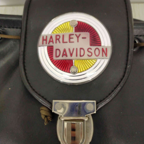 ハーレーダヴィットソン HARLEY DAVIDSON エンブレムレザー巾着バックパック メンズ