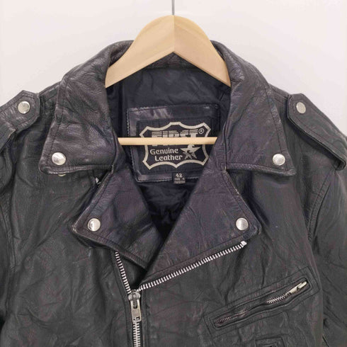 ファースト ジェニュイン レザー first genuine leather 90S Leather Jacket Multi Pocked Biker Jacket メンズ 42