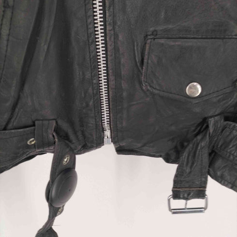 ファースト ジェニュイン レザー first genuine leather 90S Leather Jacket Multi Pocked Biker Jacket メンズ 42