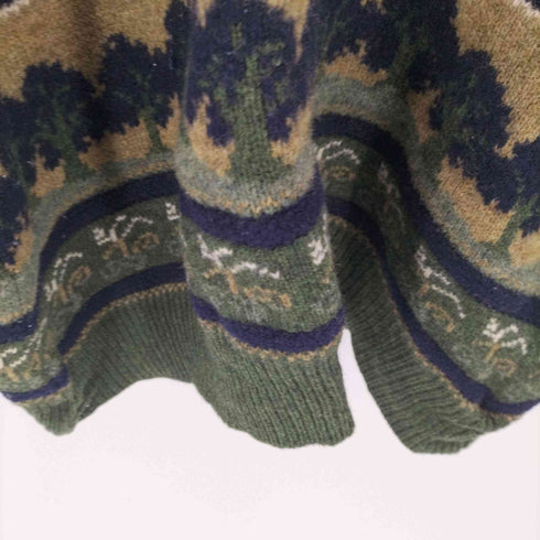 WOOLLY JUMPERS ニュージーランド製 総柄 PURE MERINO WOOL ウール ニット セーター メンズ import:L