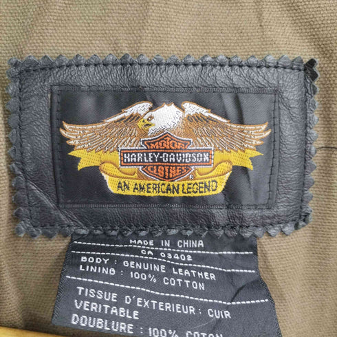 ハーレーダヴィットソン HARLEY DAVIDSON ロゴパッチ エンボス レザーベスト メンズ JPN:L