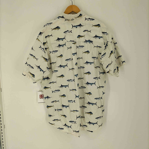 コロンビア Columbia 90S 魚柄 総柄 ポケット S/S ボタンダウン シャツ メンズ import:XL