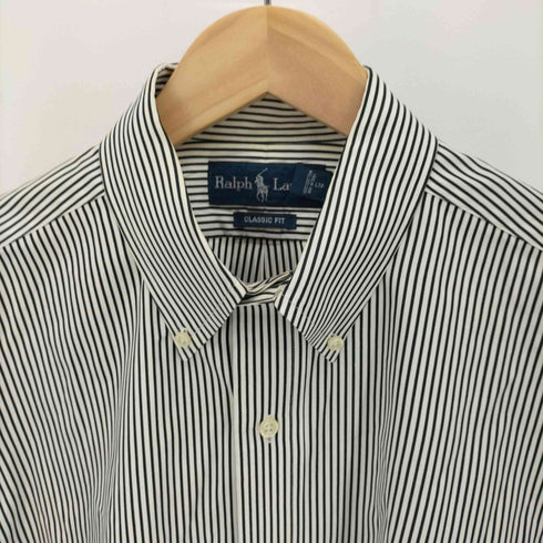 ラルフローレン RALPH LAUREN 90S ポニー刺繍 CLASSIC FIT ストライプ BD L/S シャツ メンズ import:L