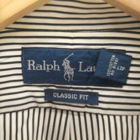 ラルフローレン RALPH LAUREN 90S ポニー刺繍 CLASSIC FIT ストライプ BD L/S シャツ メンズ import:L