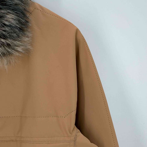 プリーツプリーズイッセイミヤケ PLEATS PLEASE ISSEY MIYAKE 襟ファー ハーフコート レディース JPN:4