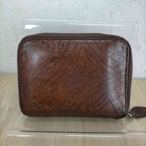 ヴィヴィアンウエストウッド Vivienne Westwood エンボスロゴ ラウンドジップ レザーウォレット メンズ ONE SIZE