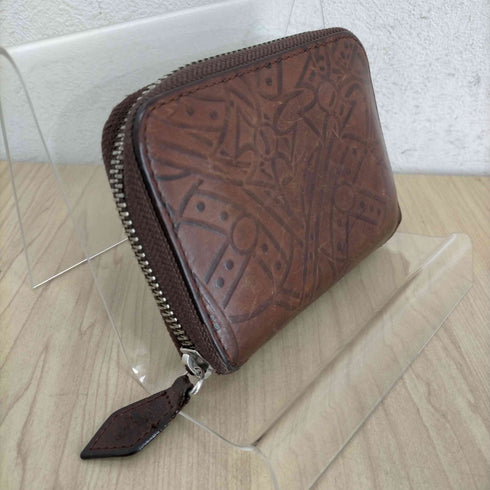 ヴィヴィアンウエストウッド Vivienne Westwood エンボスロゴ ラウンドジップ レザーウォレット メンズ ONE SIZE