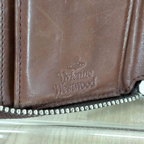 ヴィヴィアンウエストウッド Vivienne Westwood エンボスロゴ ラウンドジップ レザーウォレット メンズ ONE SIZE