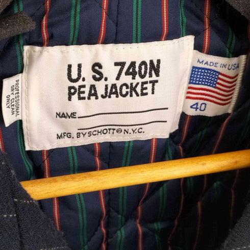 ショット SCHOTT BROS MADE IN USA U.S.740N PEA JACKET 裏地ストライプ ピージャケット メンズ US:40