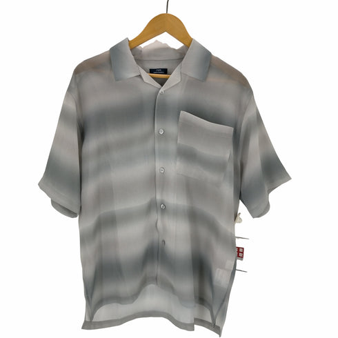 アイテムズ アーバンリサーチ ITEMS URBAN RESEARCH プリントボーダー 半袖シアーシャツ メンズ JPN:M