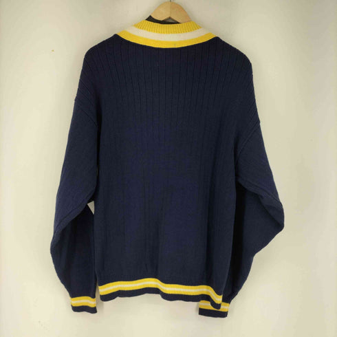 CAPE ISLE KNITTERS 80-90s MADE IN USA リブデザイン ケーブルコットンニット メンズ import:L