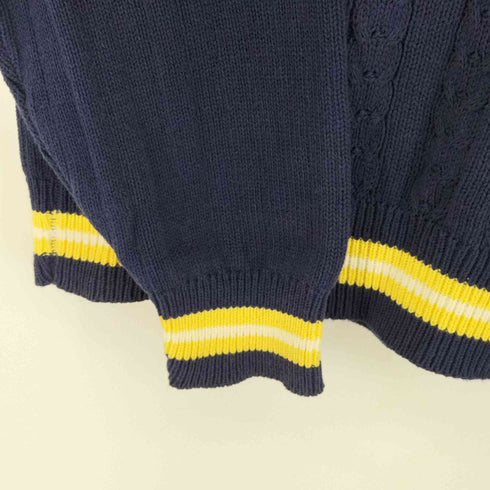 CAPE ISLE KNITTERS 80-90s MADE IN USA リブデザイン ケーブルコットンニット メンズ import:L