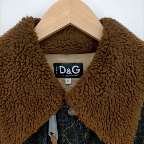 ディーアンドジードルチェアンドガッバーナ D&G DOLCE&GABBANA 襟ボア ジップ デニムトラッカージャケット メンズ import:S