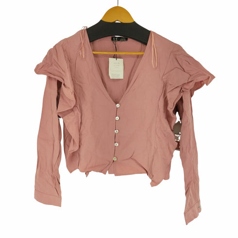 ザラ ZARA trf collection リヨセル フリルトップス レディース JPN:M