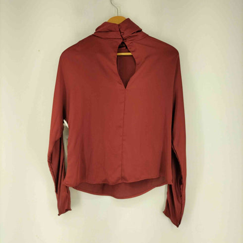 ザラ ZARA バックオープン サテンブラウス レディース JPN:M