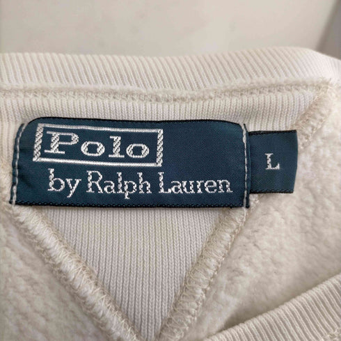 ポロバイラルフローレン Polo by RALPH LAUREN 00S U.S.A.刺繍 Vガゼット 裏起毛トレーナー メンズ import:L