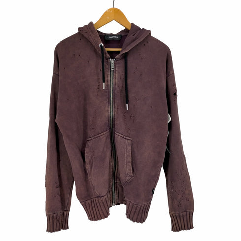 ディーゼル DIESEL S-STAPP FELTA ダメージ加工ジップアップパーカー メンズ JPN:XS