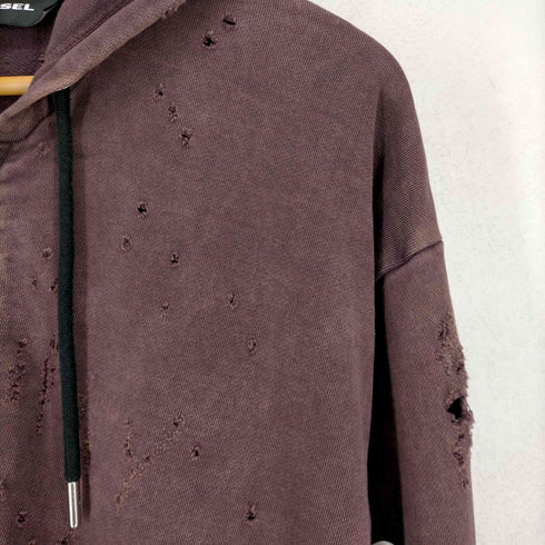 ディーゼル DIESEL S-STAPP FELTA ダメージ加工ジップアップパーカー メンズ JPN:XS
