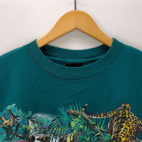 ハビタット Habitat 90S アニマル 両面プリント クルーネック 半袖Tシャツ メンズ import:L