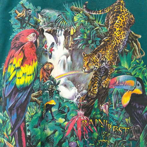 ハビタット Habitat 90S アニマル 両面プリント クルーネック 半袖Tシャツ メンズ import:L