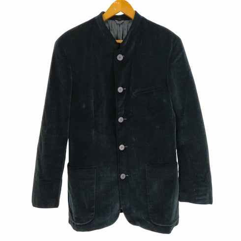 エンポリオアルマーニ EMPORIO ARMANI MADE IN ITALY スタンドカラー ベルベット テーラードジャケット メンズ