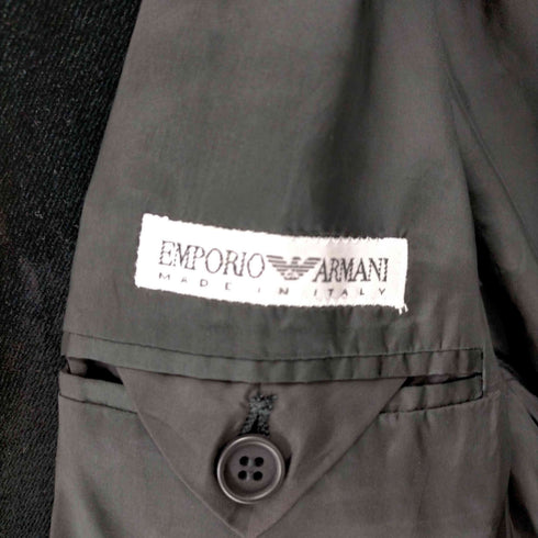 エンポリオアルマーニ EMPORIO ARMANI MADE IN ITALY スタンドカラー ベルベット テーラードジャケット メンズ