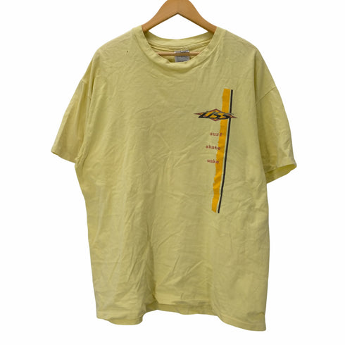 ヘインズ Hanes 90S 企業ロゴ プリント クルーネック 半袖Tシャツ メンズ import:XL