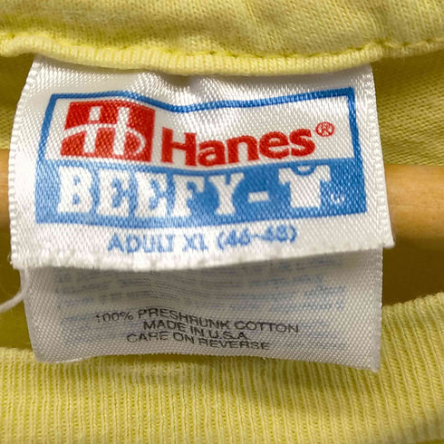 ヘインズ Hanes 90S 企業ロゴ プリント クルーネック 半袖Tシャツ メンズ import:XL