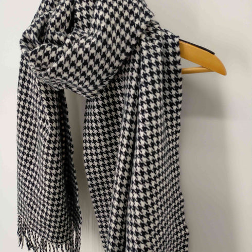 100% カシミヤ 千鳥格子 大判マフラー レディース ONE SIZE