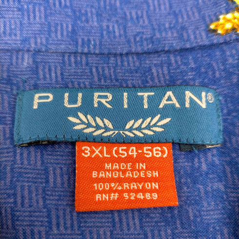 ピューリタン PURITAN 開襟 花柄 半袖アロハシャツ メンズ 3XL