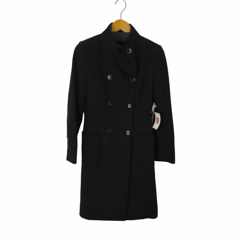 ダナキャランニューヨーク DKNY スタンドカラーダブルウールコート レディース US:4