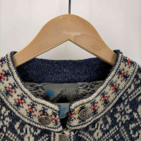 SQUAW VALLEY 90S ウール メタルボタン 総柄 ニット メンズ import:M