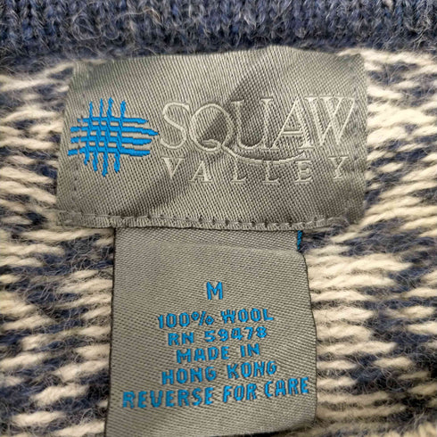 SQUAW VALLEY 90S ウール メタルボタン 総柄 ニット メンズ import:M