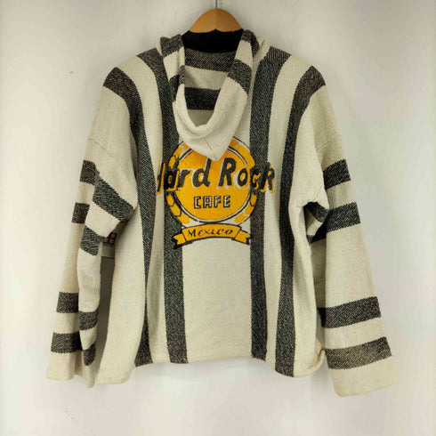 90s 両面プリント ストライプ メキシカンパーカー Hard Rock CAFE メンズ
