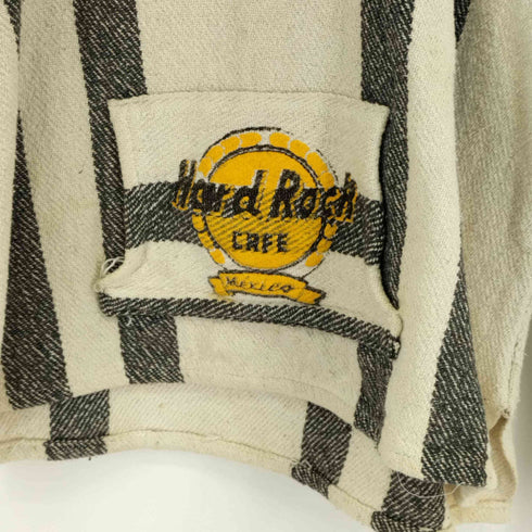 90s 両面プリント ストライプ メキシカンパーカー Hard Rock CAFE メンズ