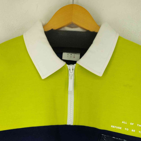 フメイ FANCY YOUTH PROTECTIONISM ハーフジップ クロップド ボーダーL/S ポロシャツ メンズ JPN:3