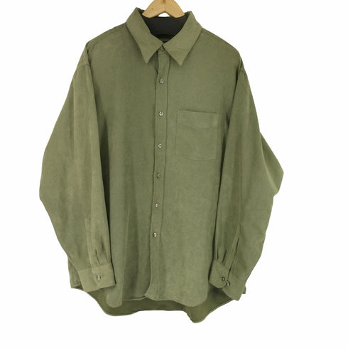 ヴァンヒューゼン VANHEUSEN フェイクスウェード L/S シャツ メンズ import:XL