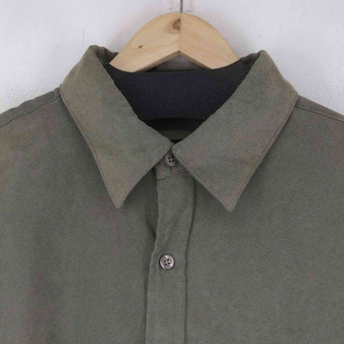 ヴァンヒューゼン VANHEUSEN フェイクスウェード L/S シャツ メンズ import:XL