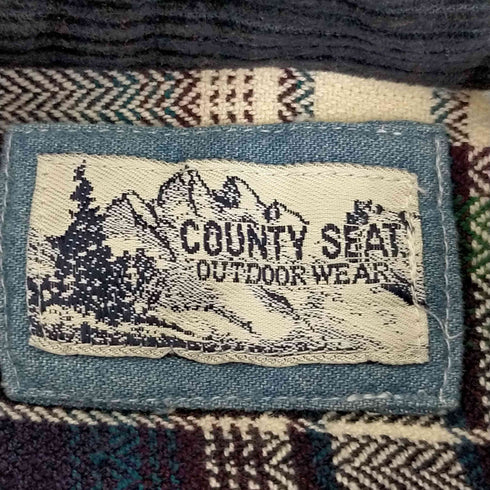 COUNTY SEAT 襟コーデュロイ フラップポケット チェックシャツ メンズ JPN:XL