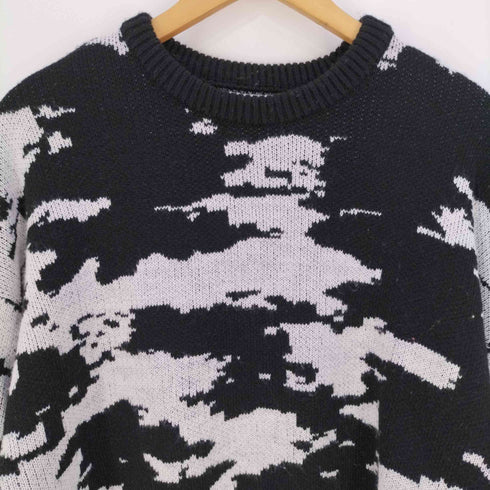 ザラ ZARA 総柄 アクリル クルーネックニット メンズ import:L
