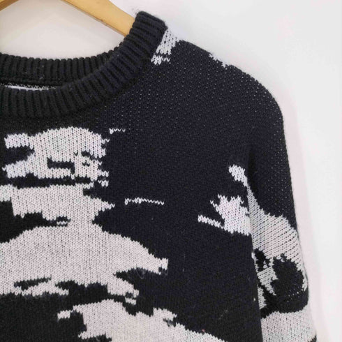 ザラ ZARA 総柄 アクリル クルーネックニット メンズ import:L