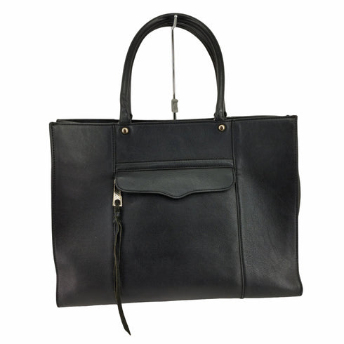 レベッカミンコフ REBECCA MINKOFF フロントロゴプレート 裏地総柄 シボ革レザーバッグ レディース ONE SIZE