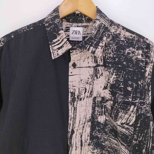 ザラ ZARA コットン 切替デザインシャツ メンズ import:S