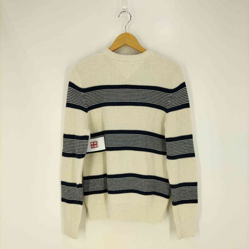 トミーヒルフィガー TOMMY HILFIGER ロゴ刺繍 ボーダー クルーネックコットンニット メンズ import:L