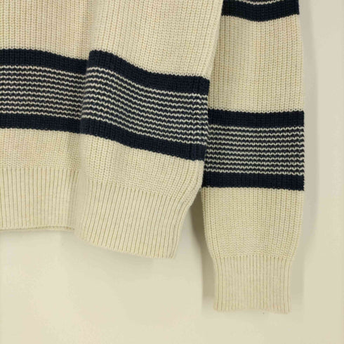 トミーヒルフィガー TOMMY HILFIGER ロゴ刺繍 ボーダー クルーネックコットンニット メンズ import:L