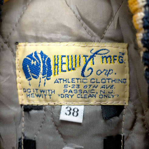 HEWITT MFG 70S 袖レザーウールメルトンスタジャン メンズ US:38