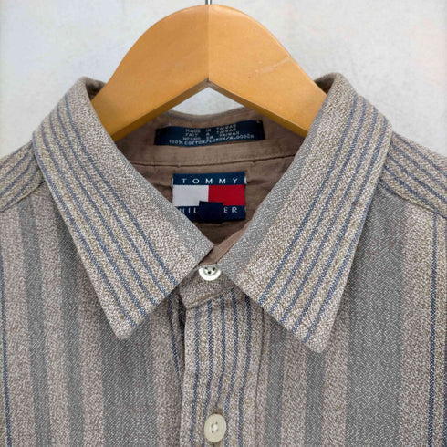 トミーヒルフィガー TOMMY HILFIGER ゴマ塩 ストライプシャツ メンズ JPN:L
