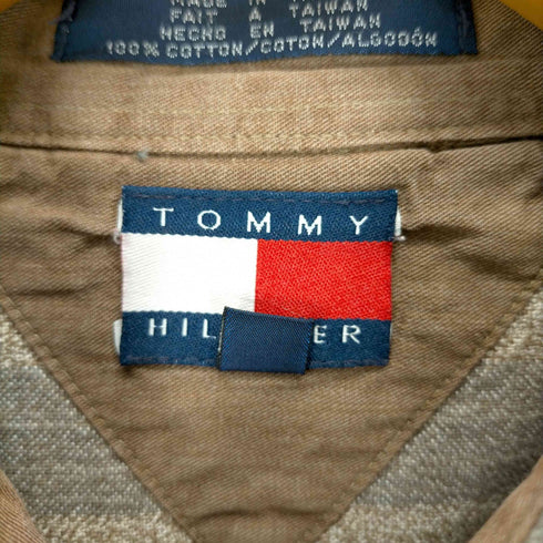 トミーヒルフィガー TOMMY HILFIGER ゴマ塩 ストライプシャツ メンズ JPN:L