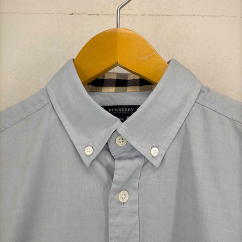 バーバリーロンドン BURBERRY LONDON 襟裏チェック切り替え騎士刺繍コットンボタンダウンシャツ メンズ JPN:M