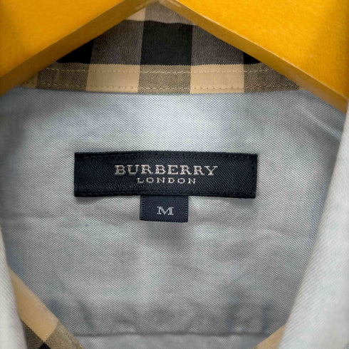 バーバリーロンドン BURBERRY LONDON 襟裏チェック切り替え騎士刺繍コットンボタンダウンシャツ メンズ JPN:M